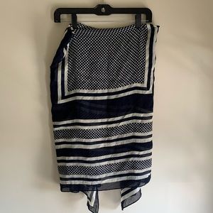 J Crew blue & white scarf